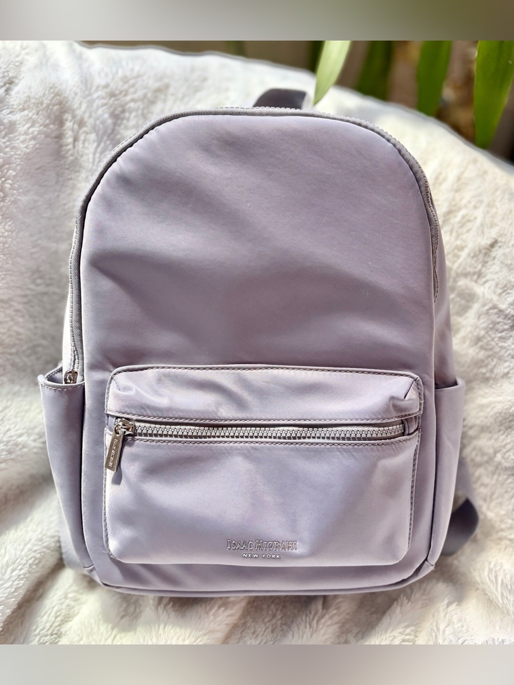 Isaac Mizrahi Backpack/Purse in Lilac. 
Multi-compartment. 
MSRP $40!